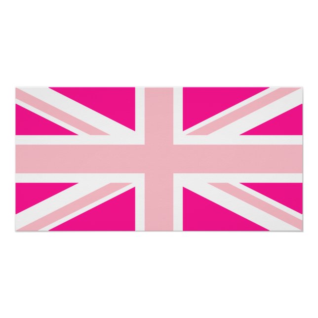 Póster Union Jack Rosa Profundo (Frente)