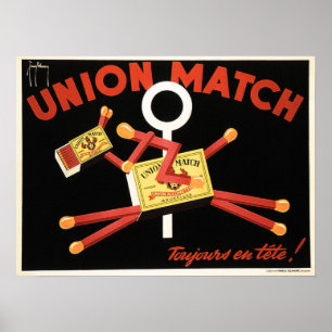 Poster UNION MATCH Bruxelas Correspondência Bélgica Pon
