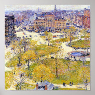 Poster Union Square em Primavera por Frederick Childe Has
