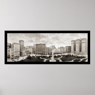 Póster Union Square San Francisco CA Foto 1910