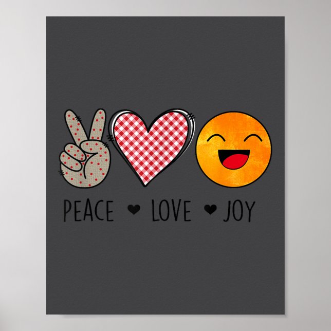 Poster Unique Design Peace Love Joy Hapness Motivational  (Frente)