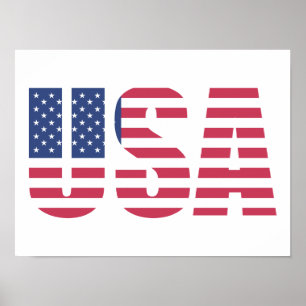 Póster United States of america USA Flag letter design