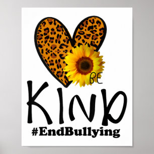Poster Unity Day Orange Be Kind Leopard Heart Anti Bullyi