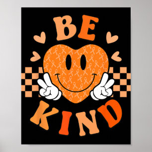 Poster Unity Day Orange Heart Be Kind Anti Bullying Teach
