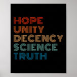 Poster Unity Decency Science Truth<br><div class="desc">Unity Decency Science Truth</div>