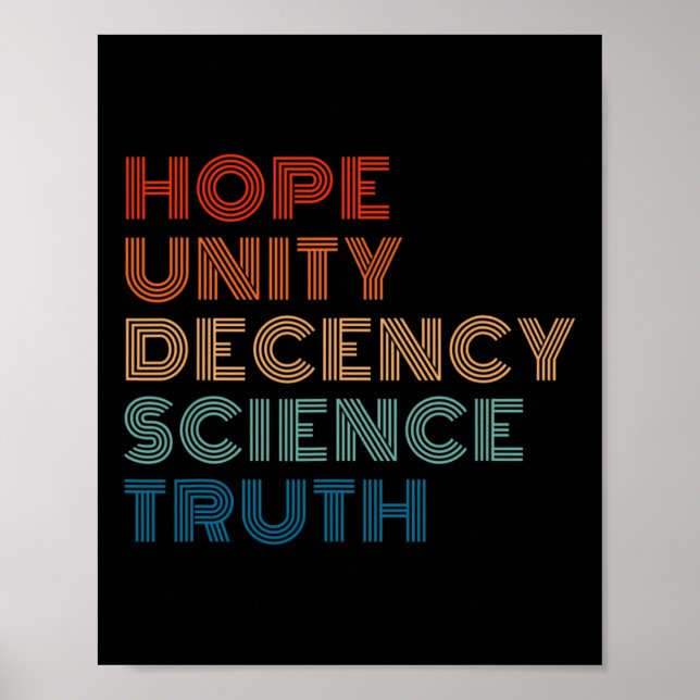 Poster Unity Decency Science Truth (Frente)