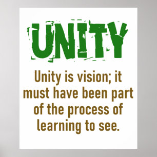 Poster Unity Is Vision - Unity Quote