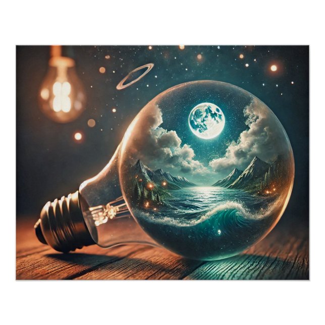 Póster Universe in a Bulb – Dreamscape of Light and Water (Frente)