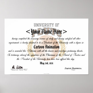 Póster Universidade de Plutão Diploma