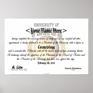 Póster Universidade de Vênus Diploma