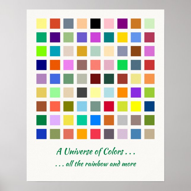 Poster Universo das Cores, arco-íris e mais - 81 tons (Frente)
