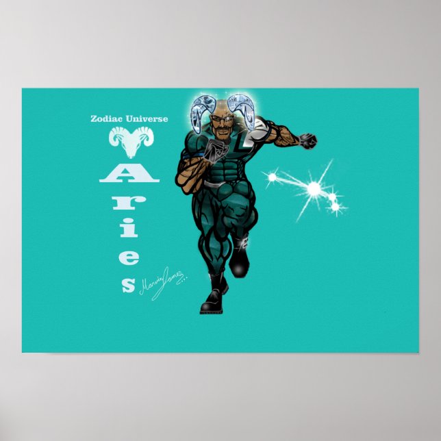 Poster Universo do Zodíaco - Cartaz de Áries (Frente)