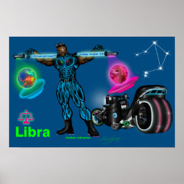 Poster Universo do Zodíaco - Cartaz de Libra