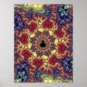 Poster Universo Fractal de Mandelbrot Tapeçaria Psicodéli