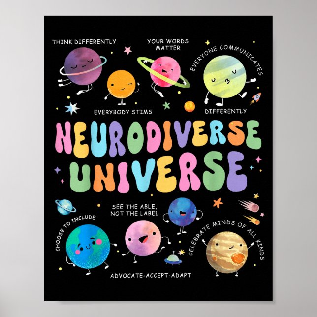 Poster Universo Neurodiverso Conscientização sobre Autism (Frente)
