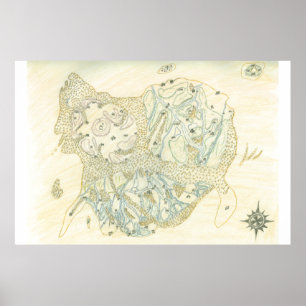 Póster Unlabeled Map of Trino