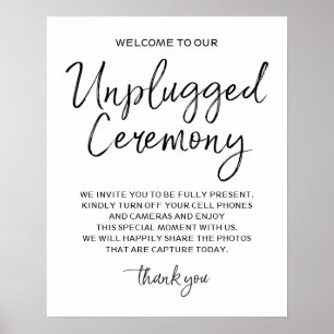 Poster Unplugged Ceremony 16x20 Sign