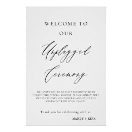 Póster Unplugged Wedding Ceremony Sign | Please Turn Off 