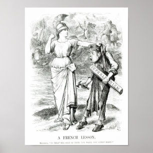 Poster Uns desenhos animados franceses de Lesson', de