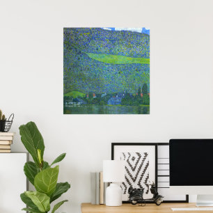 Póster Unterach no Attersee por Klimt, Arte Nova vintage
