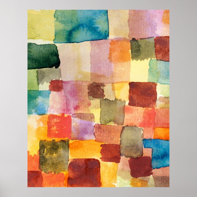 Poster Untitled abstract watercolor squares - Paul Klee (Frente)