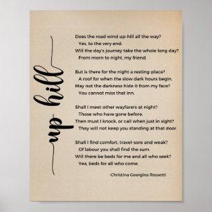 Poster Up Hill Poem Christina Georgina Rossetti Vintage