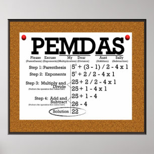 Póster *UPDATED* do quadro de mensagens de PEMDAS