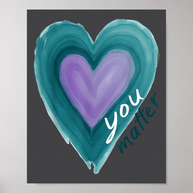 Poster Uplifting you  Suicide Prevention Heart Design  (Frente)