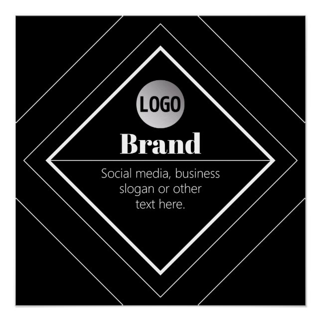 Póster Upload Your Logo & Customizable Text Design (Frente)