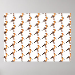 Poster Upupa epops epops Tiled Pattern