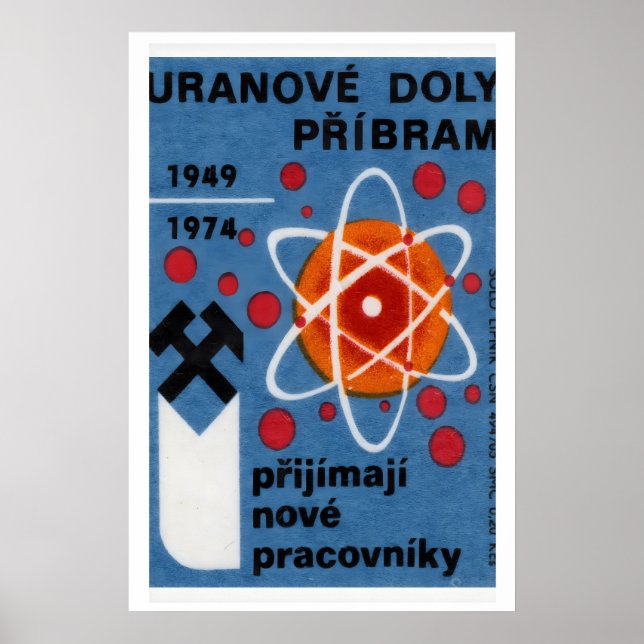 Poster Uranium Mining - Matchbox Print - Czech Wall Art (Frente)