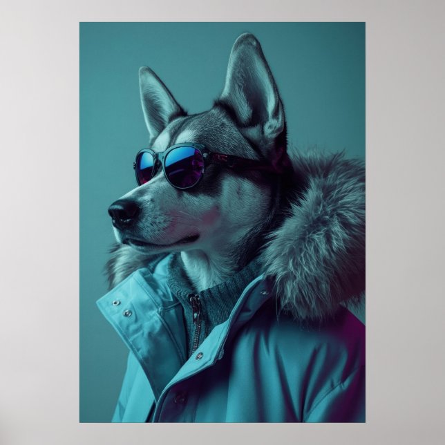 Poster Urban Arctic Style Husky Portrait (Frente)