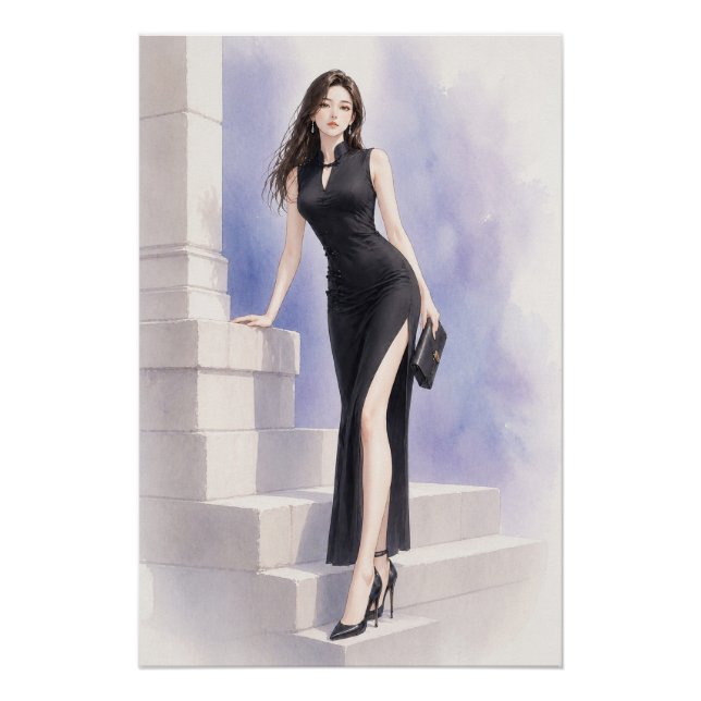 Póster URBAN FLUID ELEGANCE — Midnight Orchid Poster (Frente)