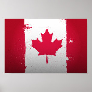 Poster urbano da bandeira de Canadá