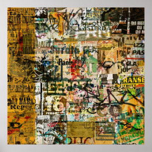 poster urbano da deterioração dos grafites