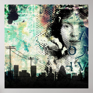 poster urbano da deterioração dos grafites