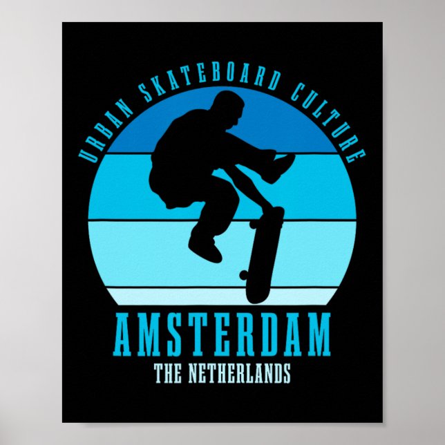 Poster Urn Skateboarder Amsterdã Skate 3  (Frente)