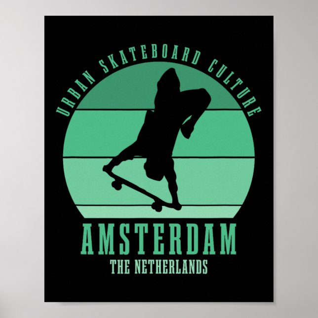 Poster Urn Skateboarder Amsterdã Skate 5  (Frente)