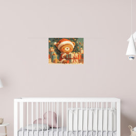 Poster Ursa de Natal Fofa com Presentes