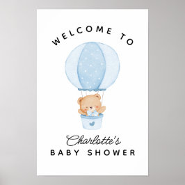 Poster Ursa de pelúcia simples balão azul