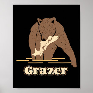 Poster Ursa de pesca de Graz gordura marrom Grizzly Beart