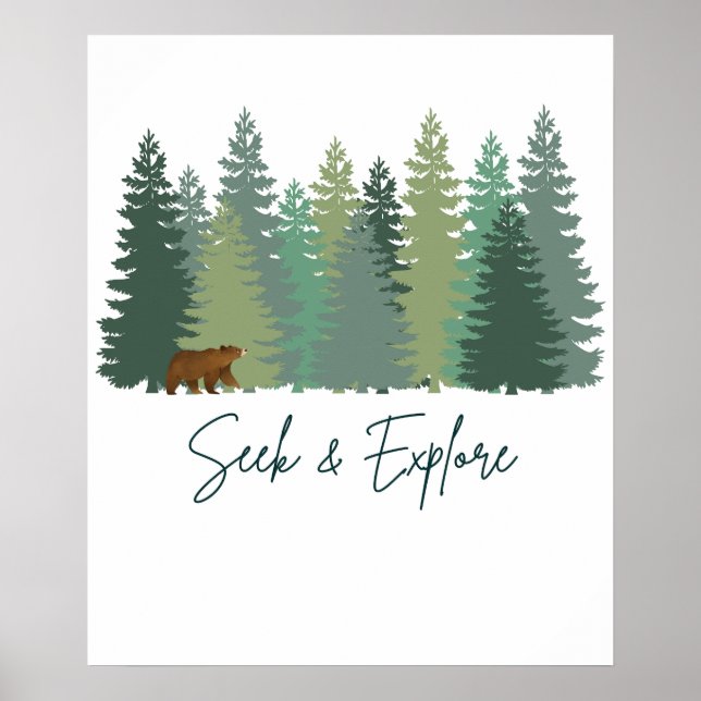 Poster Ursa Explorar e Descobrir na Floresta Download Dig (Frente)