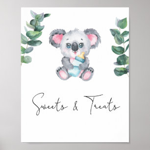 Poster Ursa Koala - doces e guloseimas baby shower