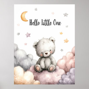 Poster Ursa "Olá Pequeno(a)" Caprichosa