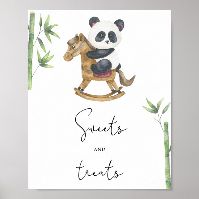 Poster Ursa Panda - doces e guloseimas para chá de bebê (Frente)