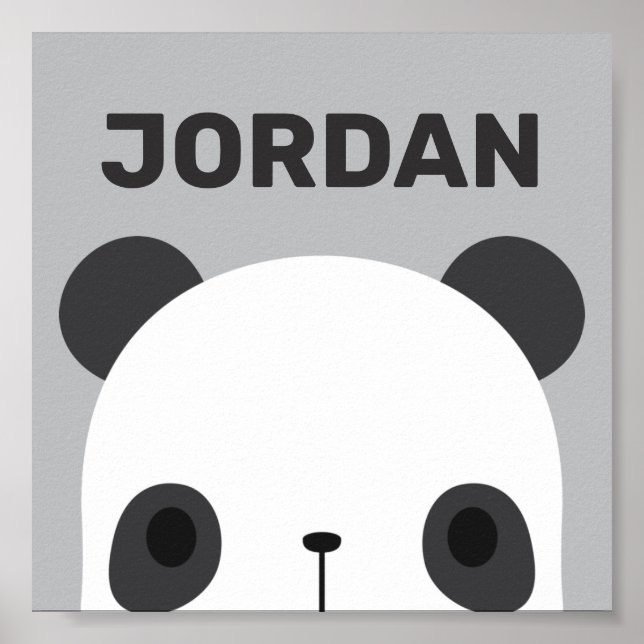 Poster Ursa Panda Fofa com Nome Personalizado (Frente)