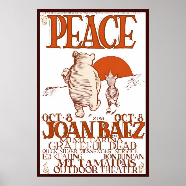 Poster URSINHO BEAR Grateful Dead, Joan Baez Concerto de  (Frente)