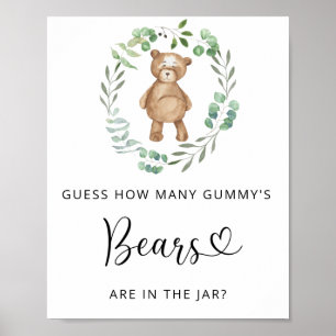 Poster Ursinho de Woodland adivinha quantos ursos de GUMM