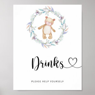 Poster ursinho Drinks sirva-se