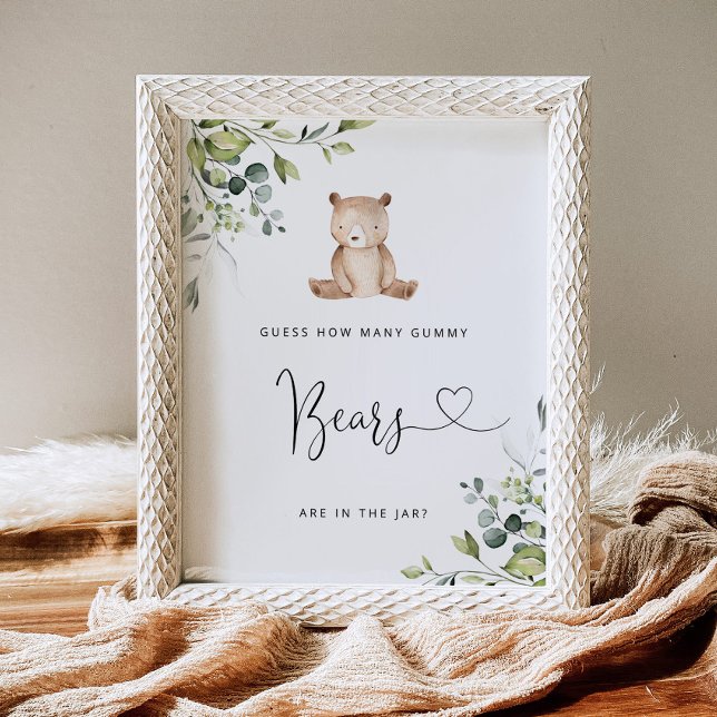 Poster Ursinho Eucalyptus adivinha quantos ursos gengivas (Criador carregado)